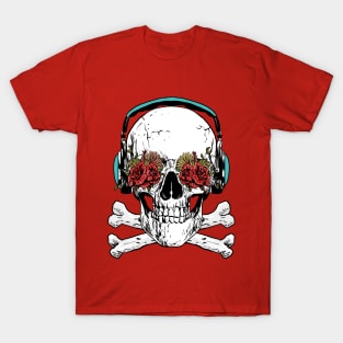 Skull With Headphones T-Shirt